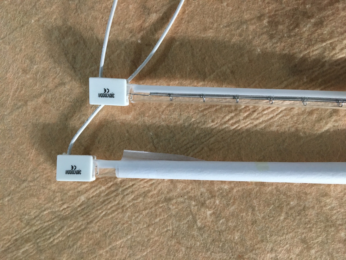 610mm 2000w White Coating Infrared Halogen Heater Parts with Mental Clip